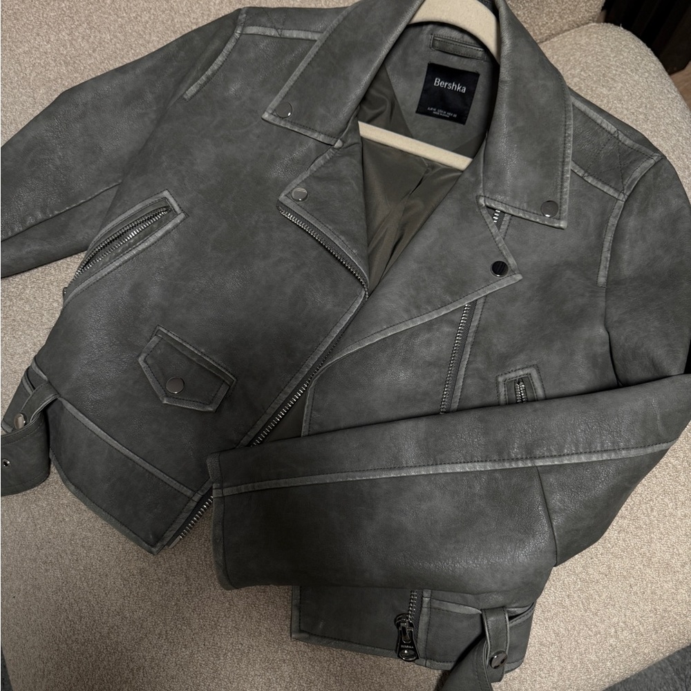 Bershka Charcoal women’s Biker Jacket